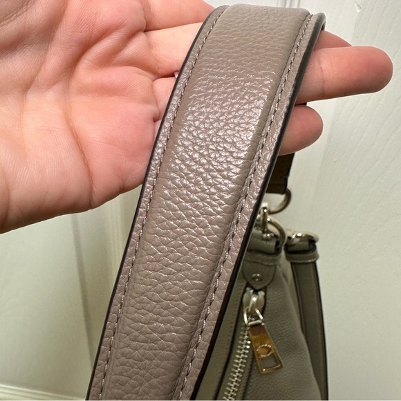 Coach Harley Structured Hobo in Taupe Grey Pebbled Leather Size Large - Picture 11 of 14